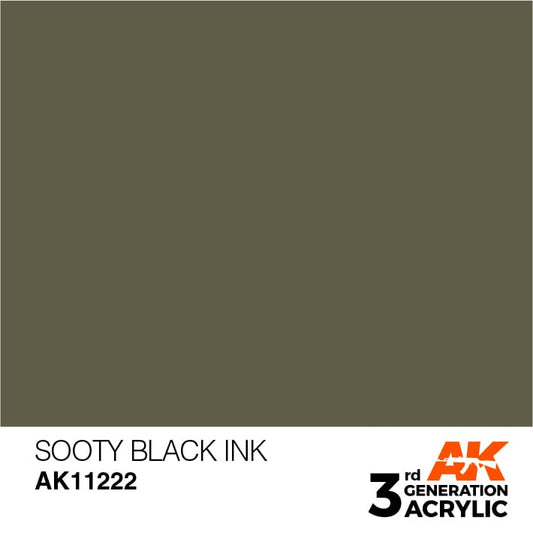 AK-11222 AK Interactive 3G Acrylic Sooty Black INK 17ml