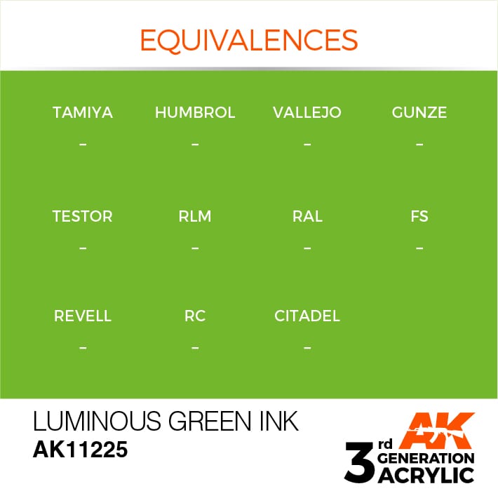 AK-11225 AK Interactive 3G Acrylic Luminous Green INK 17ml