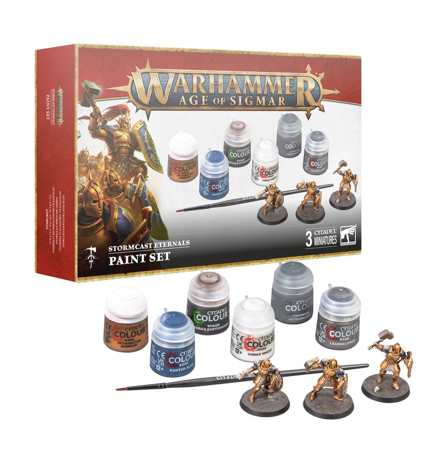 Age of Sigmar: Stormcast + Paint Set - 戰鎚西格瑪時代：雷鑄神兵顏料套裝