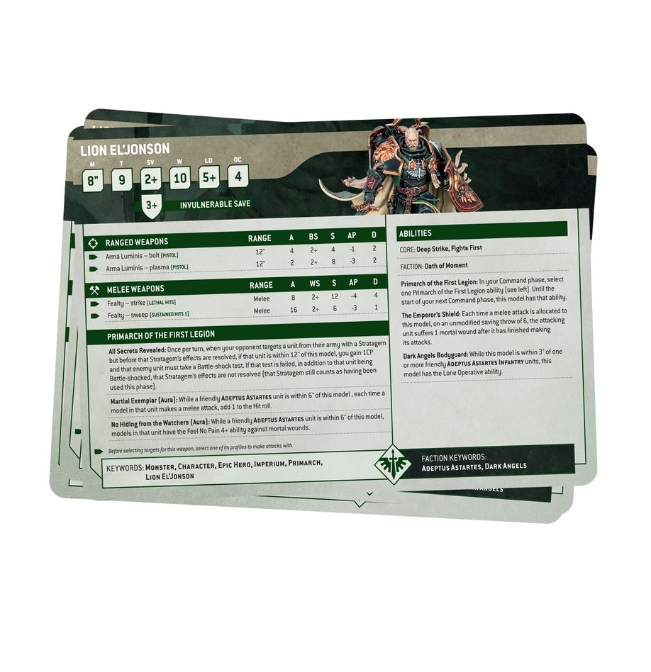 Dark Angels: Datasheet Cards (English) - 黑暗天使數據卡(英文版)