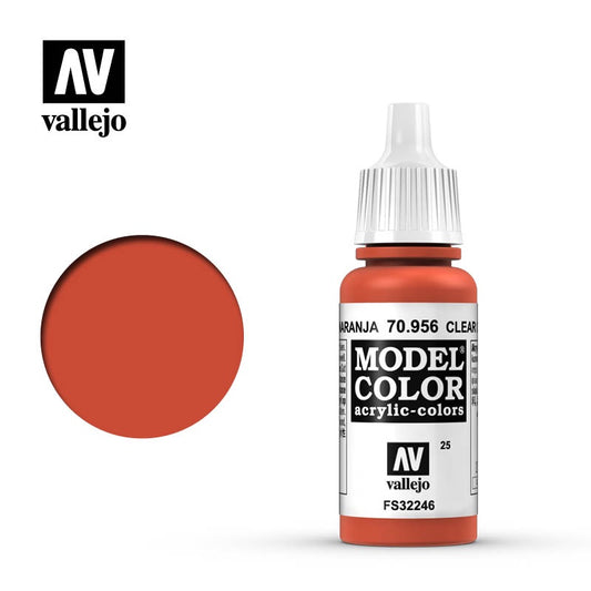 模型色彩 Model Color - 025 - 70956 - 清亮橘色 Clear Orange - 17 ml.