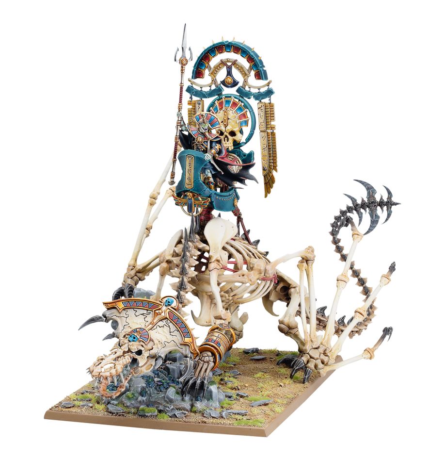 Tomb Kings of Khemri: Tomb King on Necrolith Bone Dragon - 喀穆里古墓王：古墓王騎乘死靈骨龍