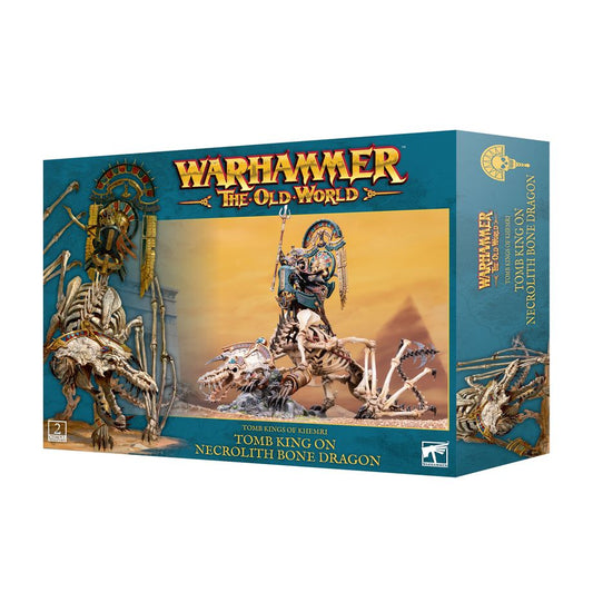 Tomb Kings of Khemri: Tomb King on Necrolith Bone Dragon - 喀穆里古墓王：古墓王騎乘死靈骨龍