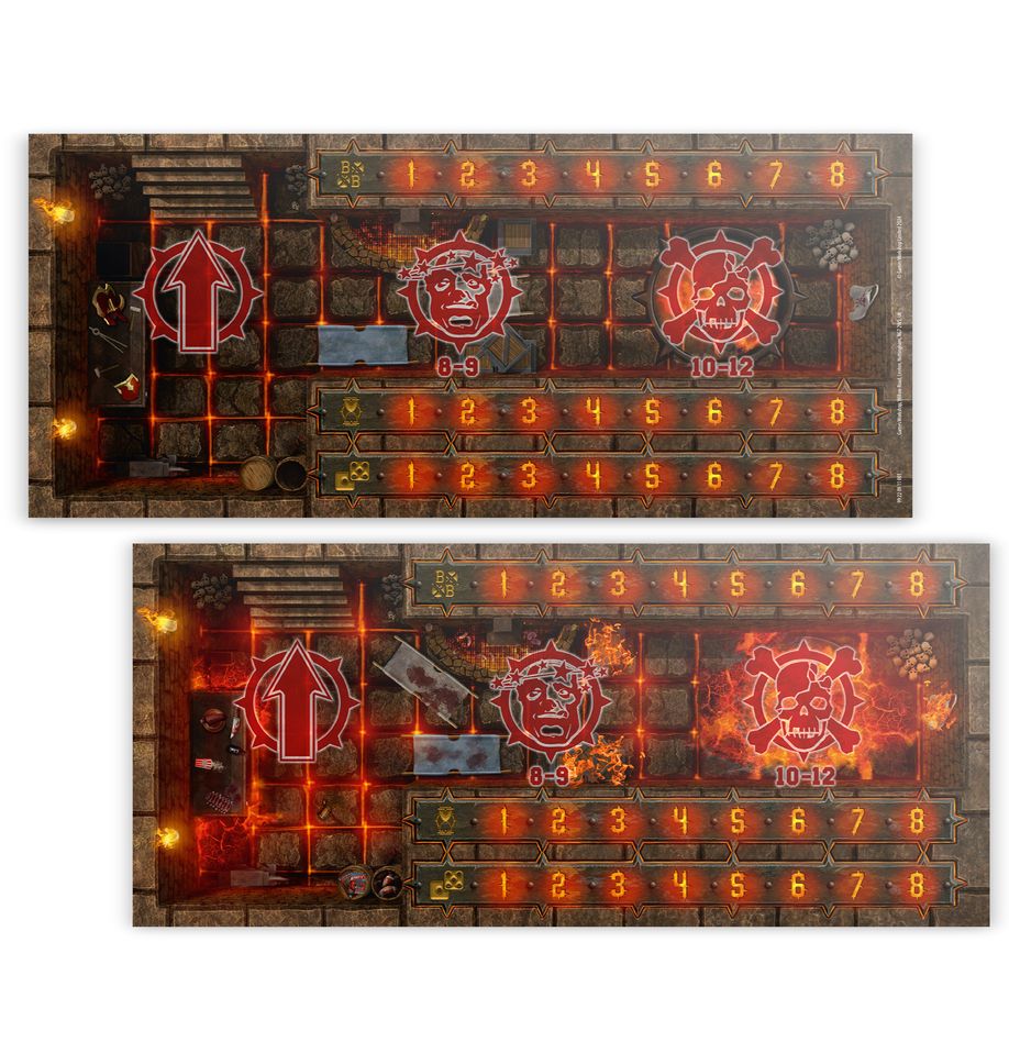 Blood Bowl: Chaos Dwarf Double-sided Pitch and Dugouts Set - 血腥橄欖球：混沌矮人球隊場地與休息區