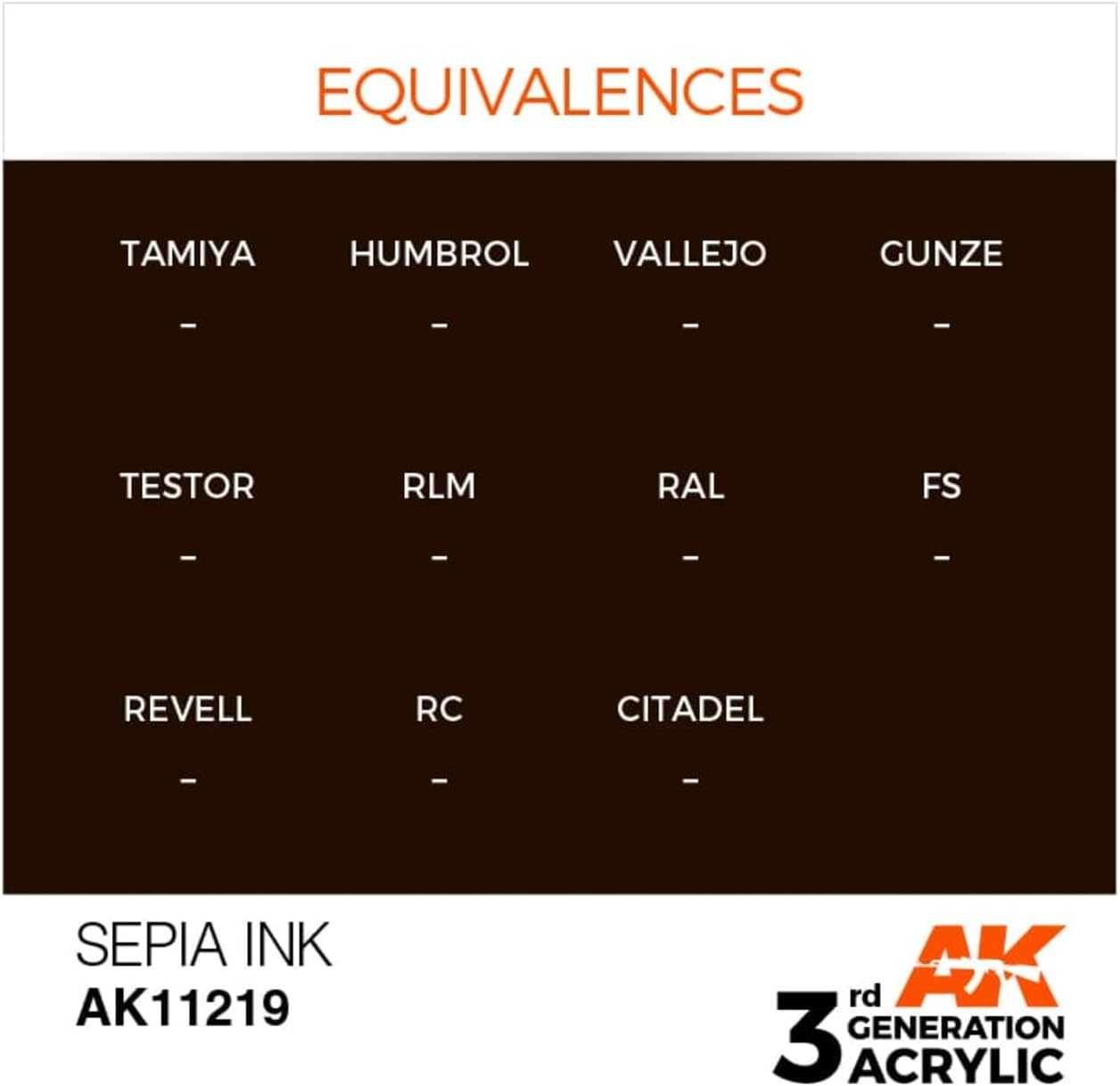 AK-11219 AK Interactive 3G Acrylic Sepia INK 17ml