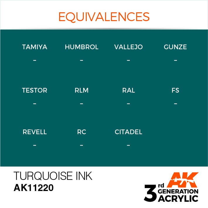 AK-11220 AK Interactive 3G Acrylic Turquoise INK 17ml