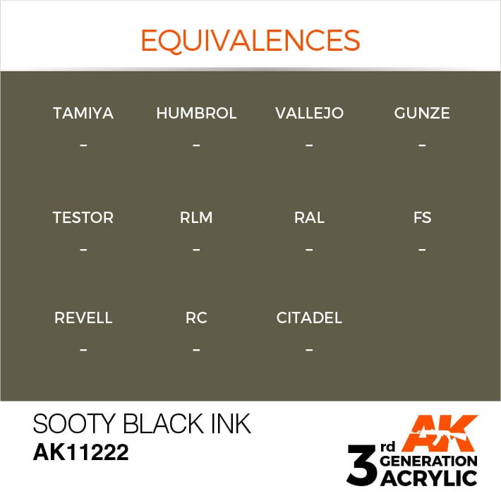 AK-11222 AK Interactive 3G Acrylic Sooty Black INK 17ml