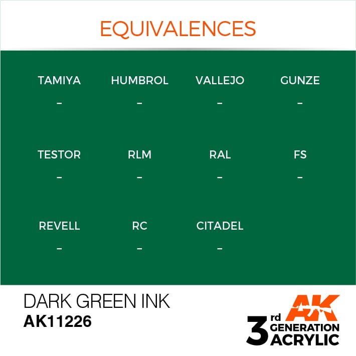 AK-11226 AK Interactive 3G Acrylic Dark Green INK 17ml