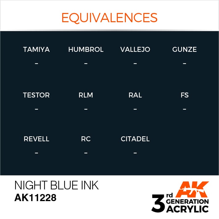 AK-11228 AK Interactive 3G Acrylic Night Blue INK 17ml