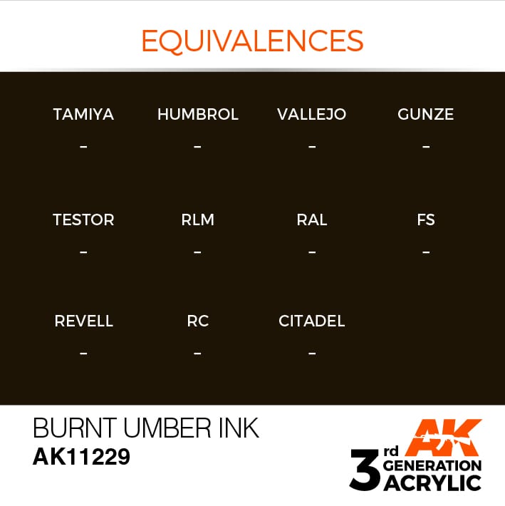 AK-11229 AK Interactive 3G Acrylic Burnt Umber INK 17ml