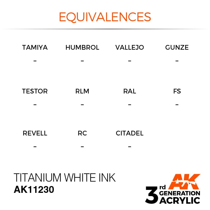 AK-11230 AK Interactive 3G Acrylic Titanium White INK 17ml