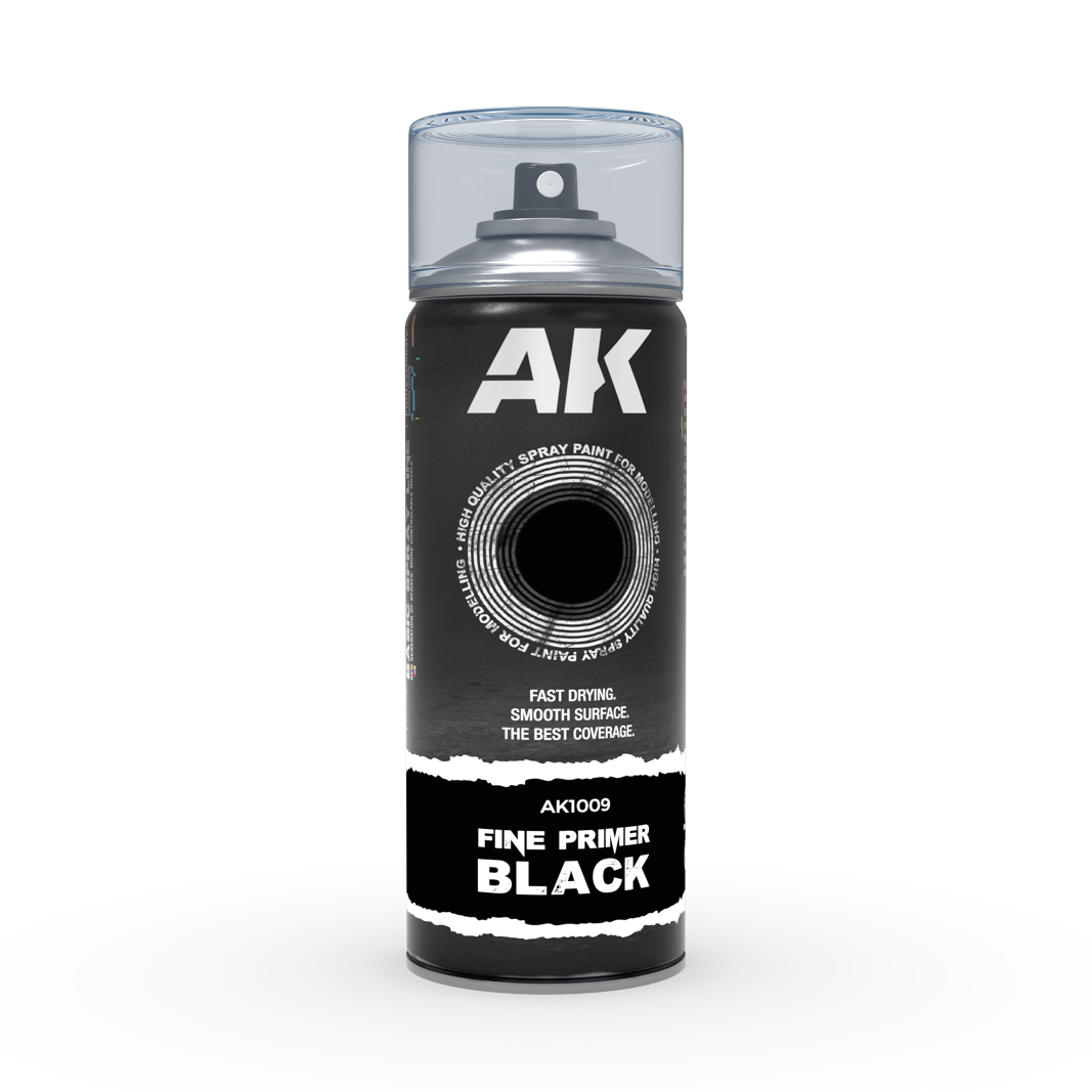 AK Sprays - Basic Colors - AK1009 Fine Primer Black Spray 400ml