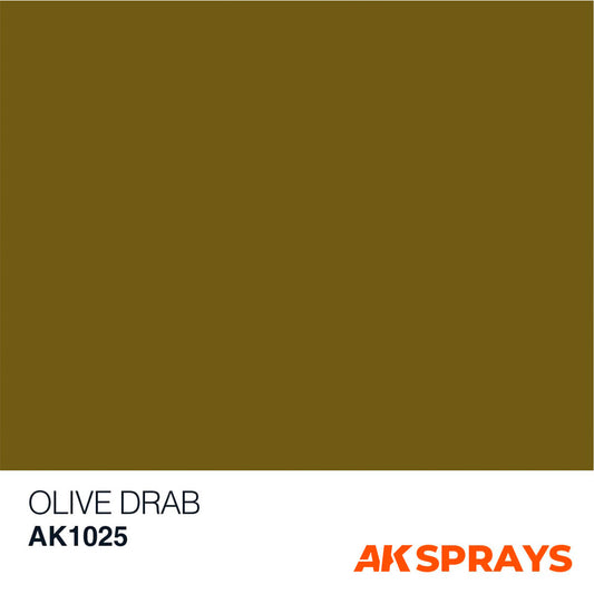 AK Sprays - Basic Colors - AK1025 Olive Drab Color Spray 150ml