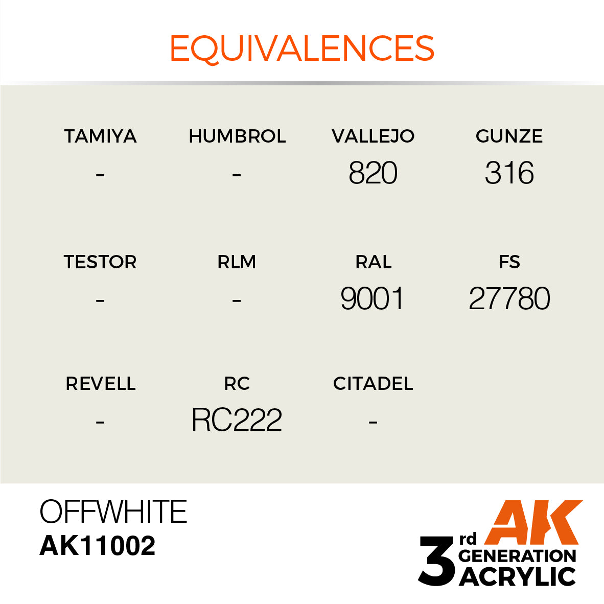 AK-11002 AK Interactive 3G Acrylic Off-White 17ml