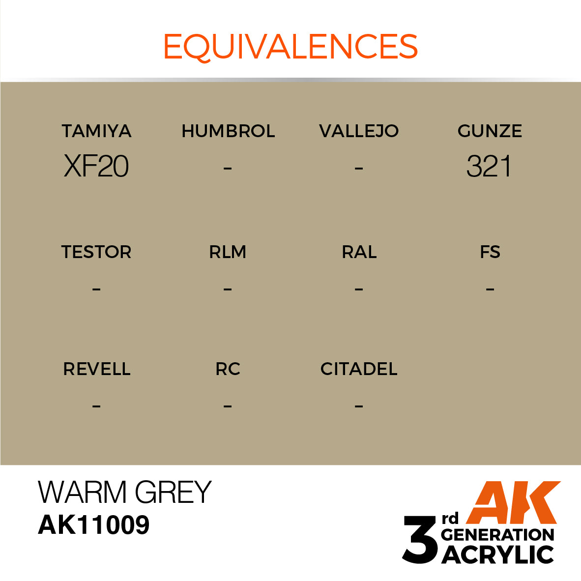 AK-11009 AK Interactive 3G Acrylic Warm Grey 17ml