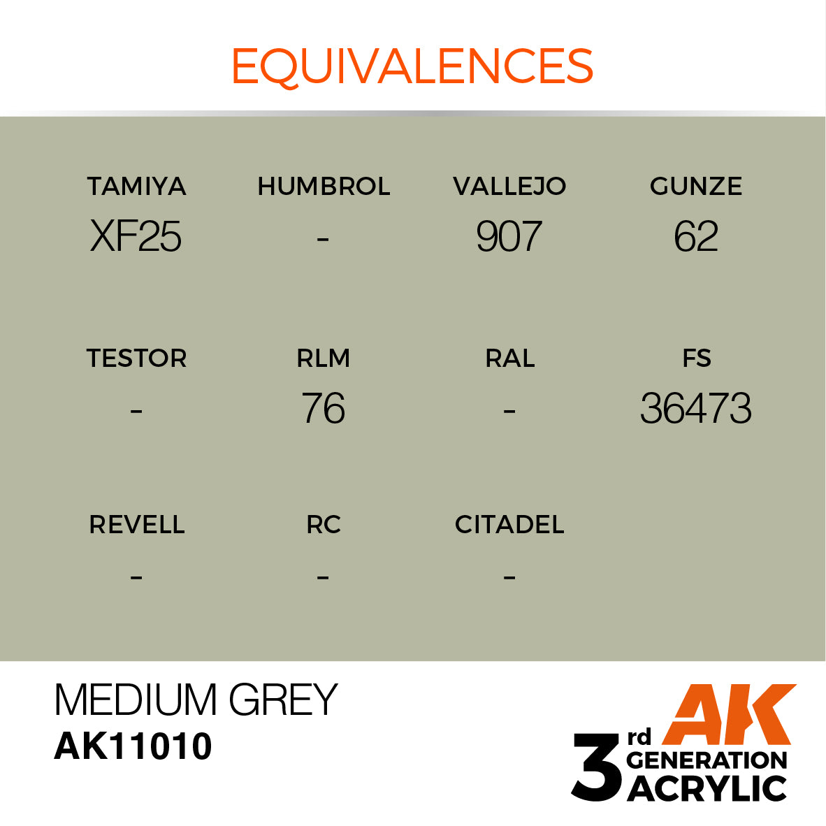 AK-11010 AK Interactive 3G Acrylic Medium Grey 17ml