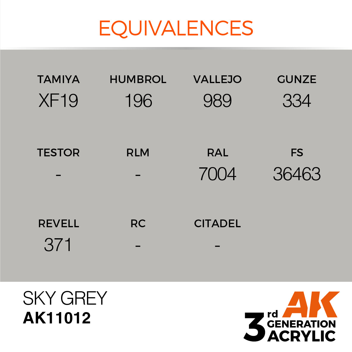 AK-11012 AK Interactive 3G Acrylic Sky Grey 17ml