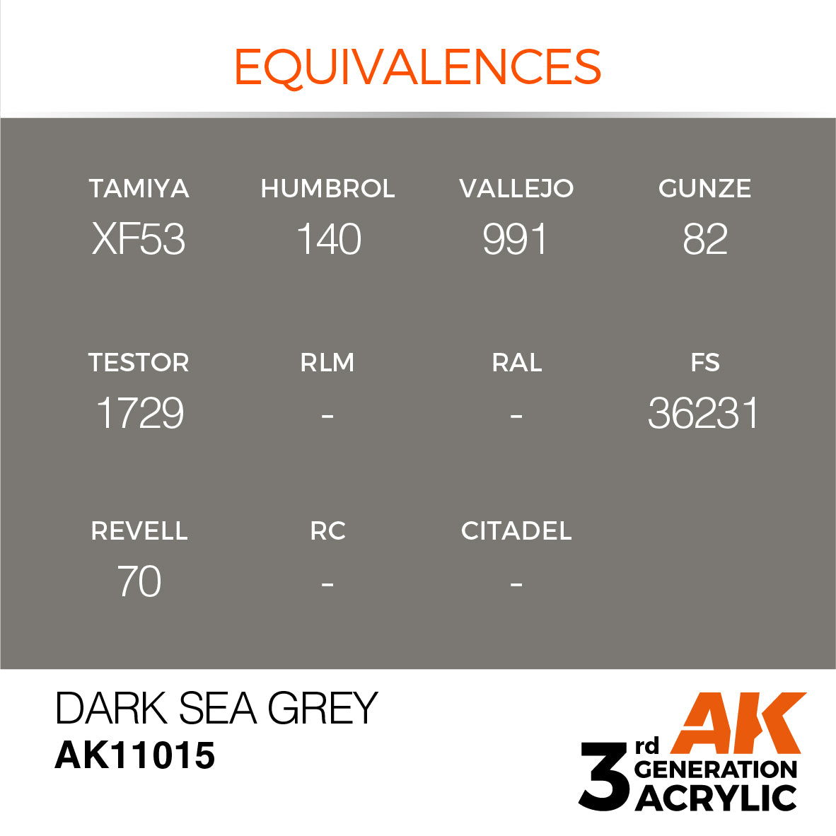 AK-11015 AK Interactive 3G Acrylic Dark Sea Grey 17ml