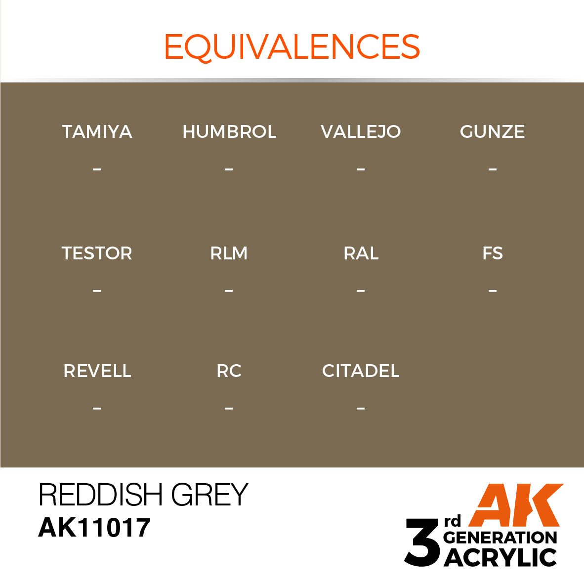 AK-11017 AK Interactive 3G Acrylic Reddish Grey 17ml