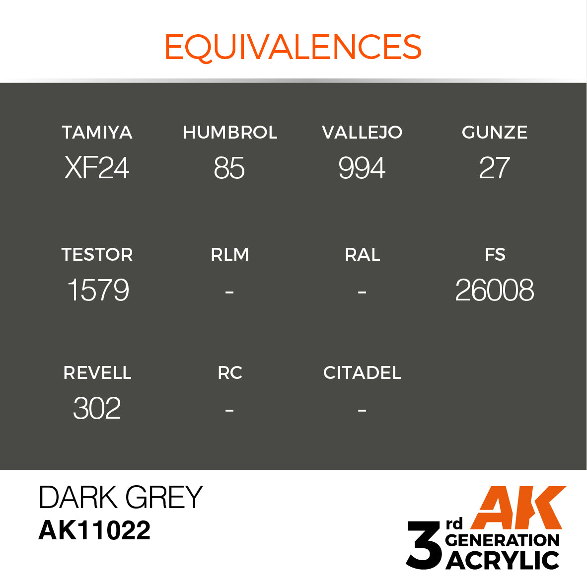 AK-11022 AK Interactive 3G Acrylic Dark Grey 17ml