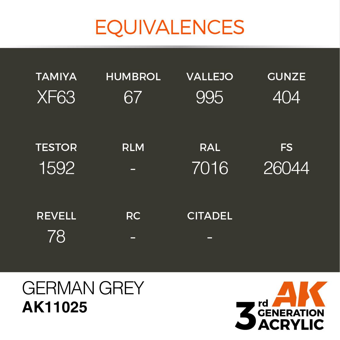 AK-11025 AK Interactive 3G Acrylic German Grey 17ml