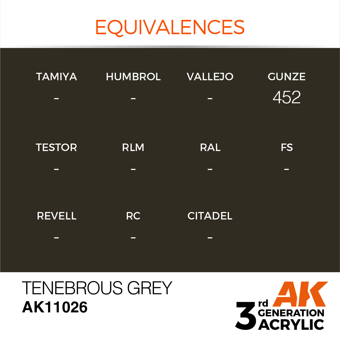 AK-11026 AK Interactive 3G Acrylic Tenebrous Grey 17ml