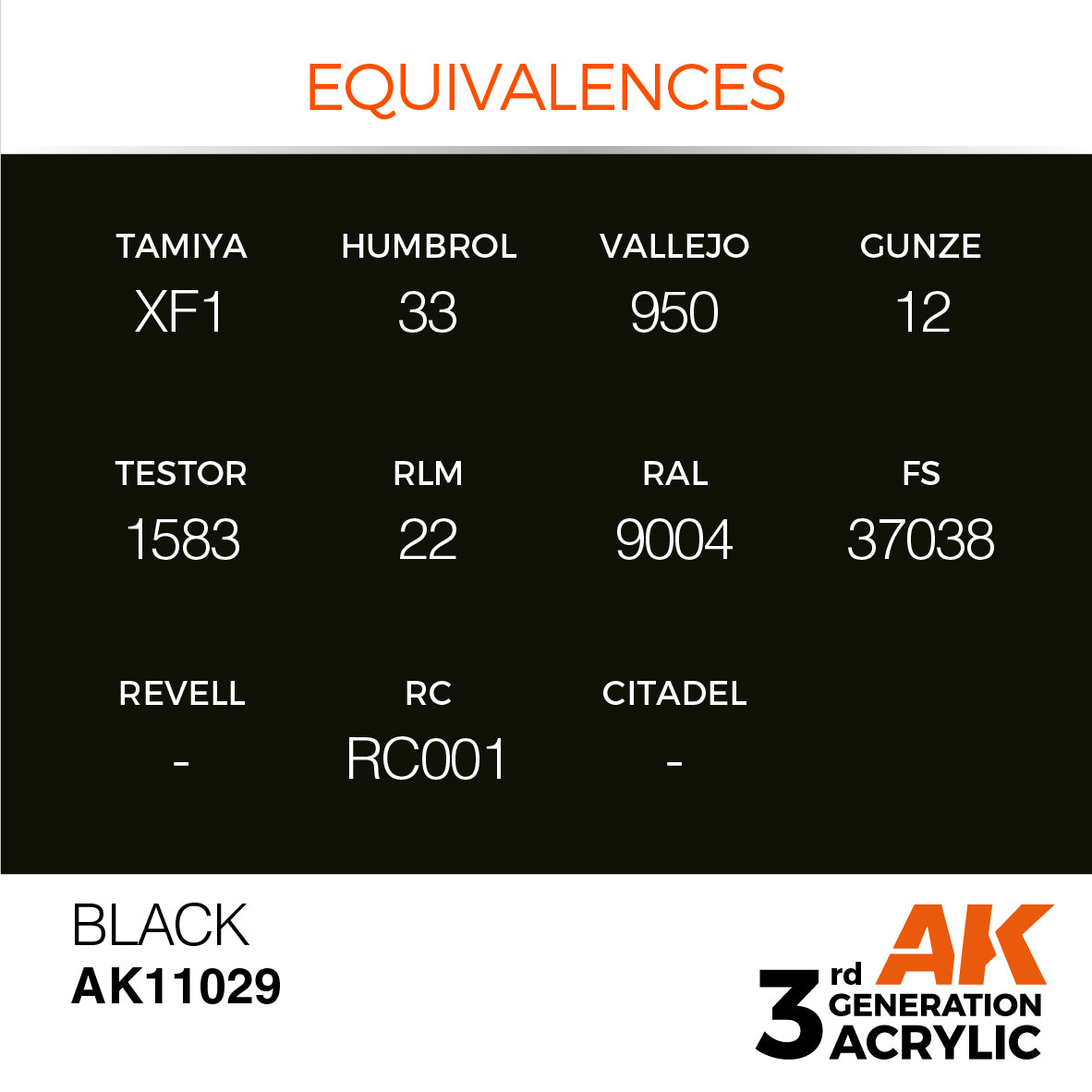 AK-11029 AK Interactive 3G Acrylic Black 17ml