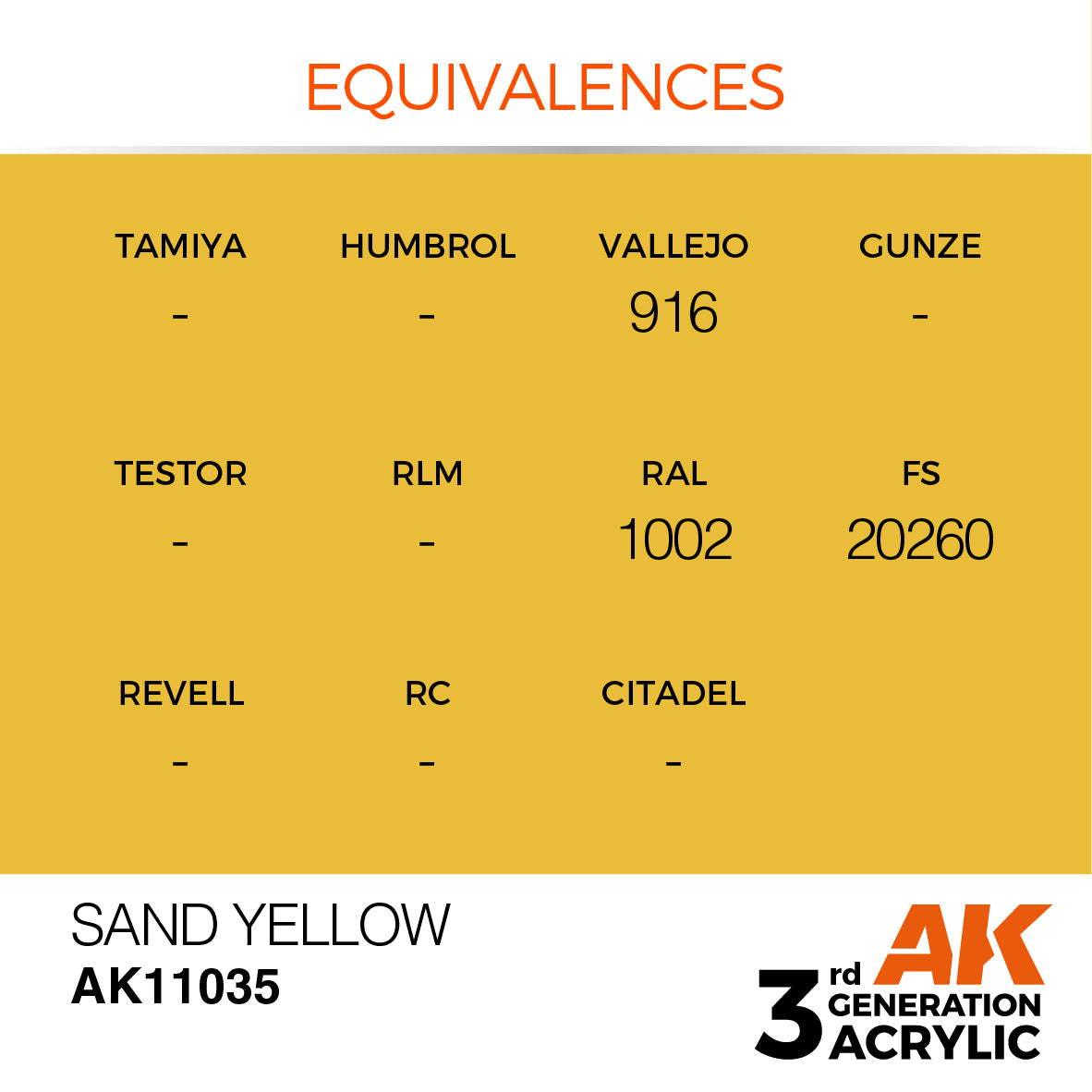 AK-11035 AK Interactive 3G Acrylic Sand Yellow 17ml