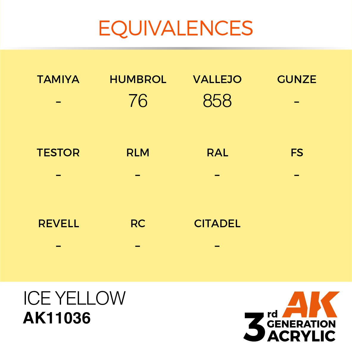 AK-11036 AK Interactive 3G Acrylic Ice Yellow 17ml