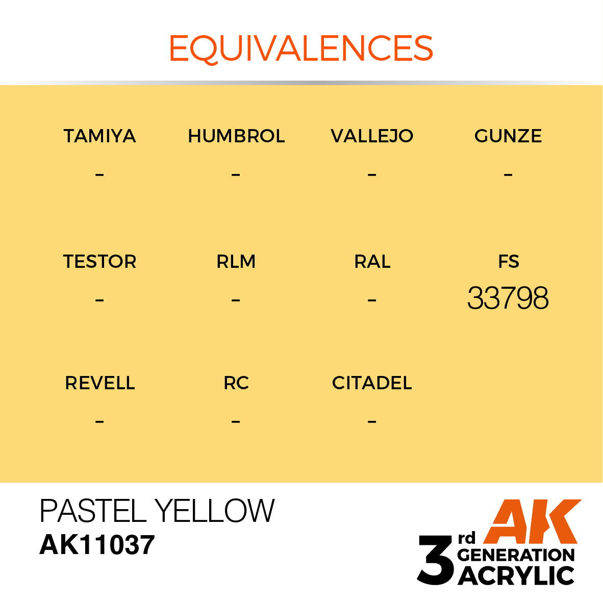 AK-11037 AK Interactive 3G Acrylic Pastel Yellow 17ml