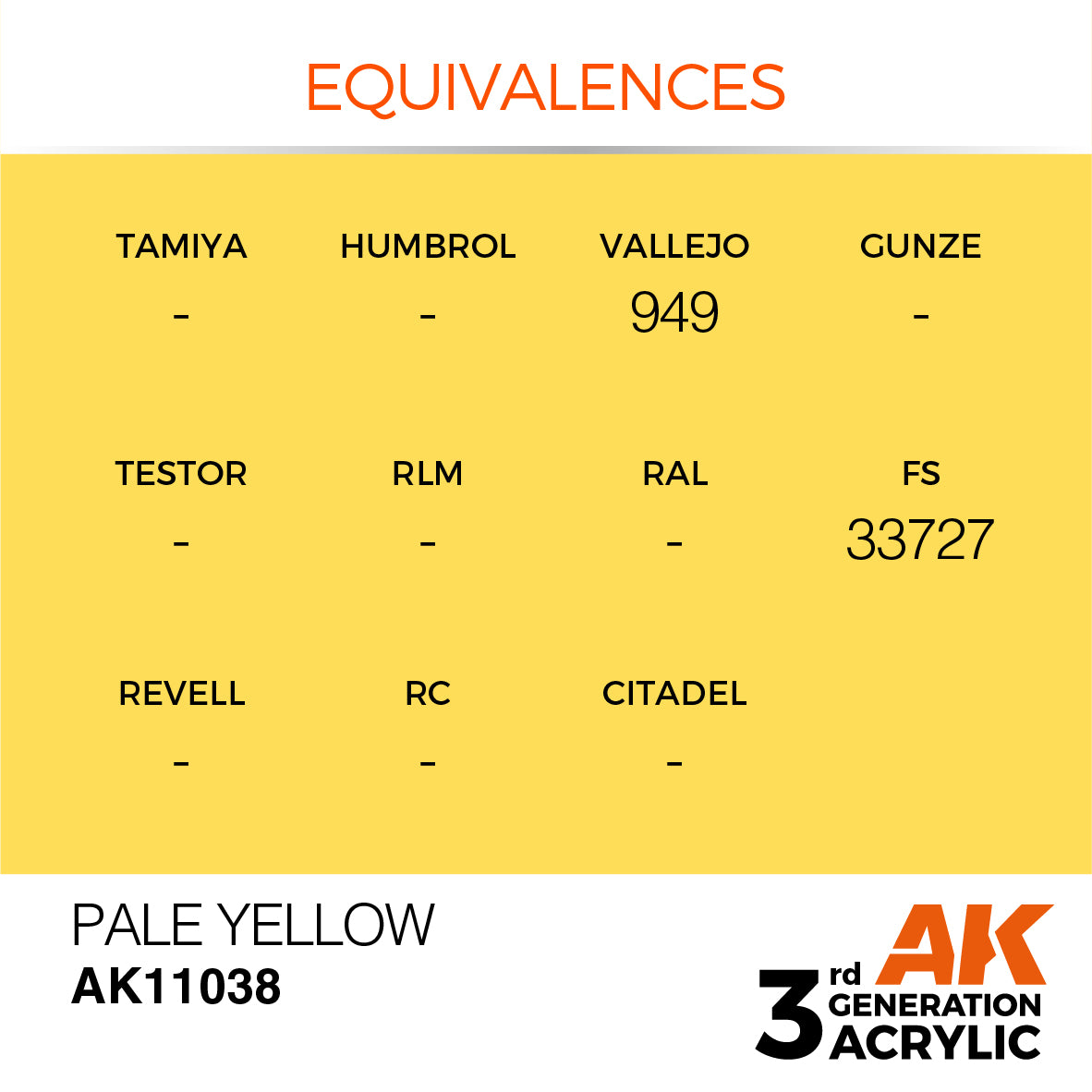 AK-11038 AK Interactive 3G Acrylic Pale Yellow 17ml