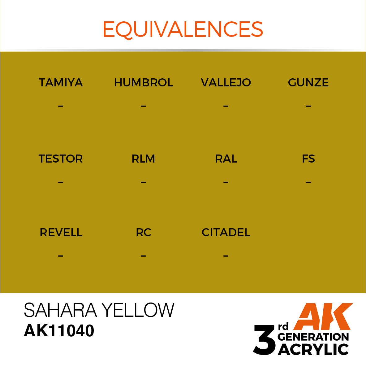 AK-11040 AK Interactive 3G Acrylic Sahara Yellow 17ml