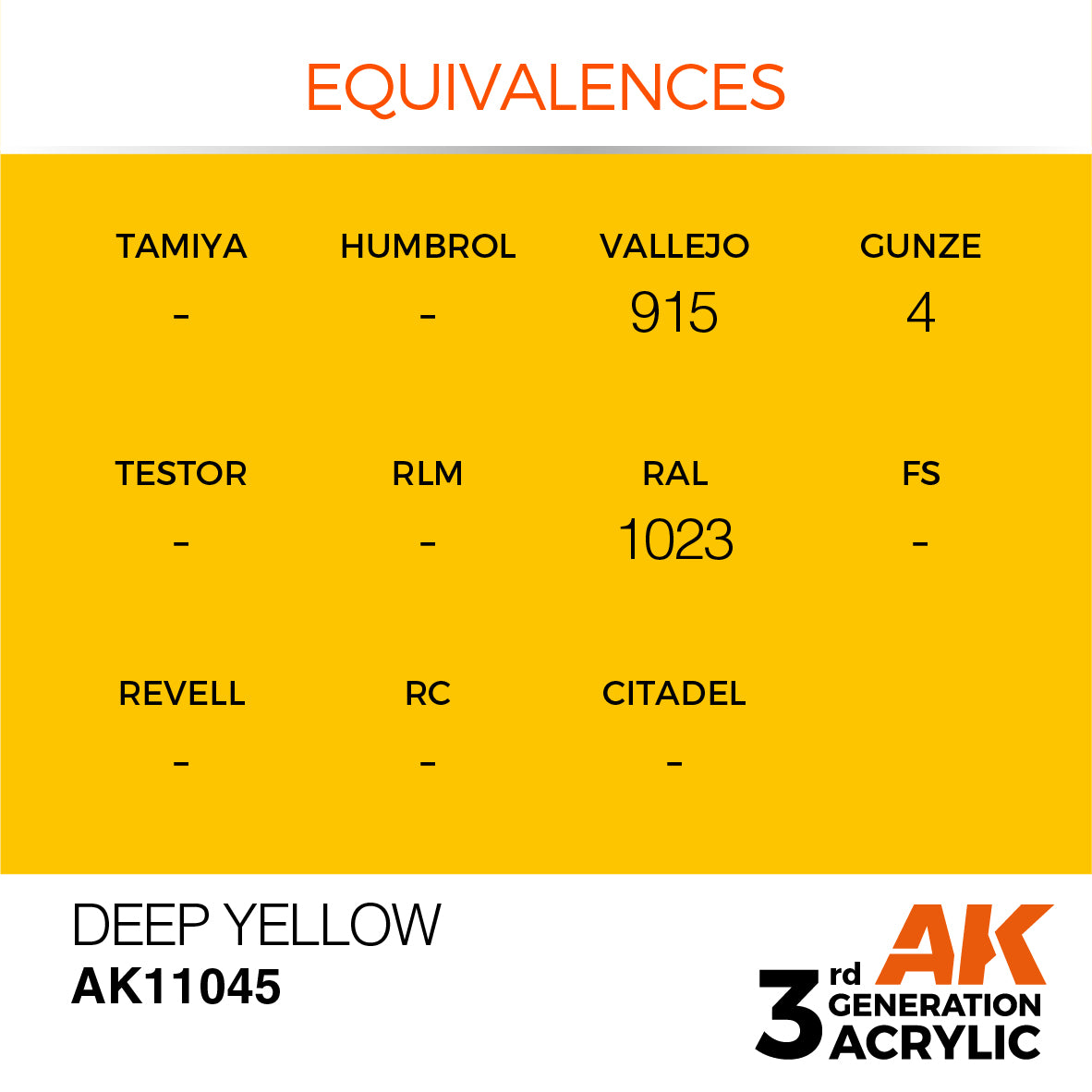 AK-11045 AK Interactive 3G Acrylic Deep Yellow 17ml