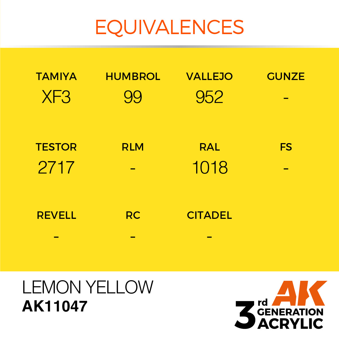 AK-11047 AK Interactive 3G Acrylic Lemon Yellow 17ml