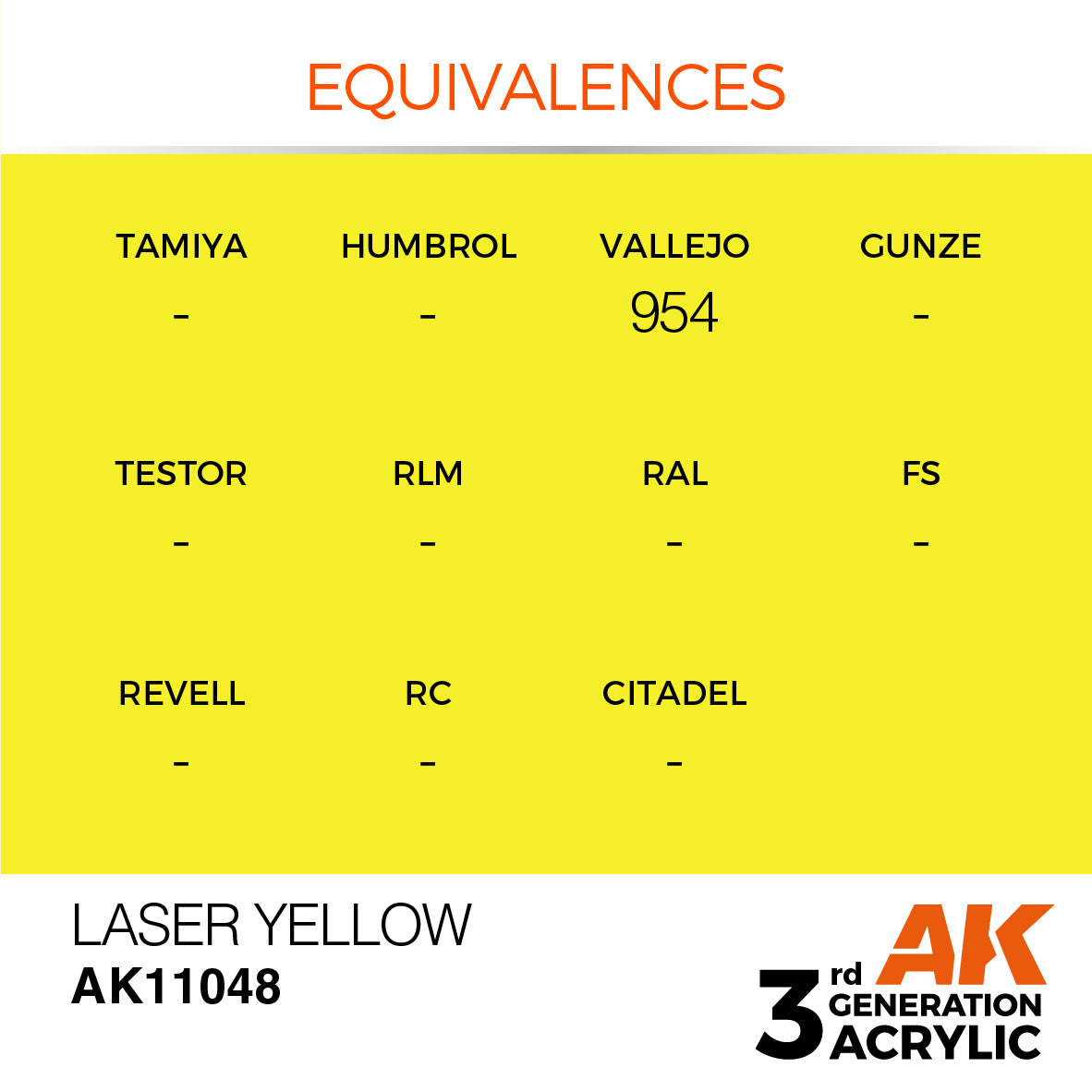 AK-11048 AK Interactive 3G Acrylic Laser Yellow 17ml