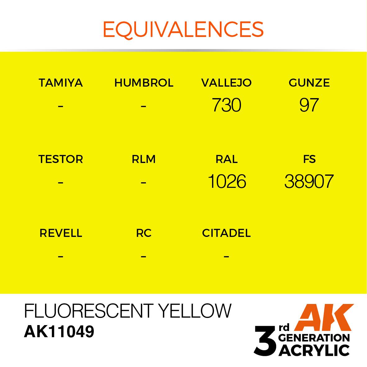 AK-11049 AK Interactive 3G Acrylic Fluorescent Yellow 17ml