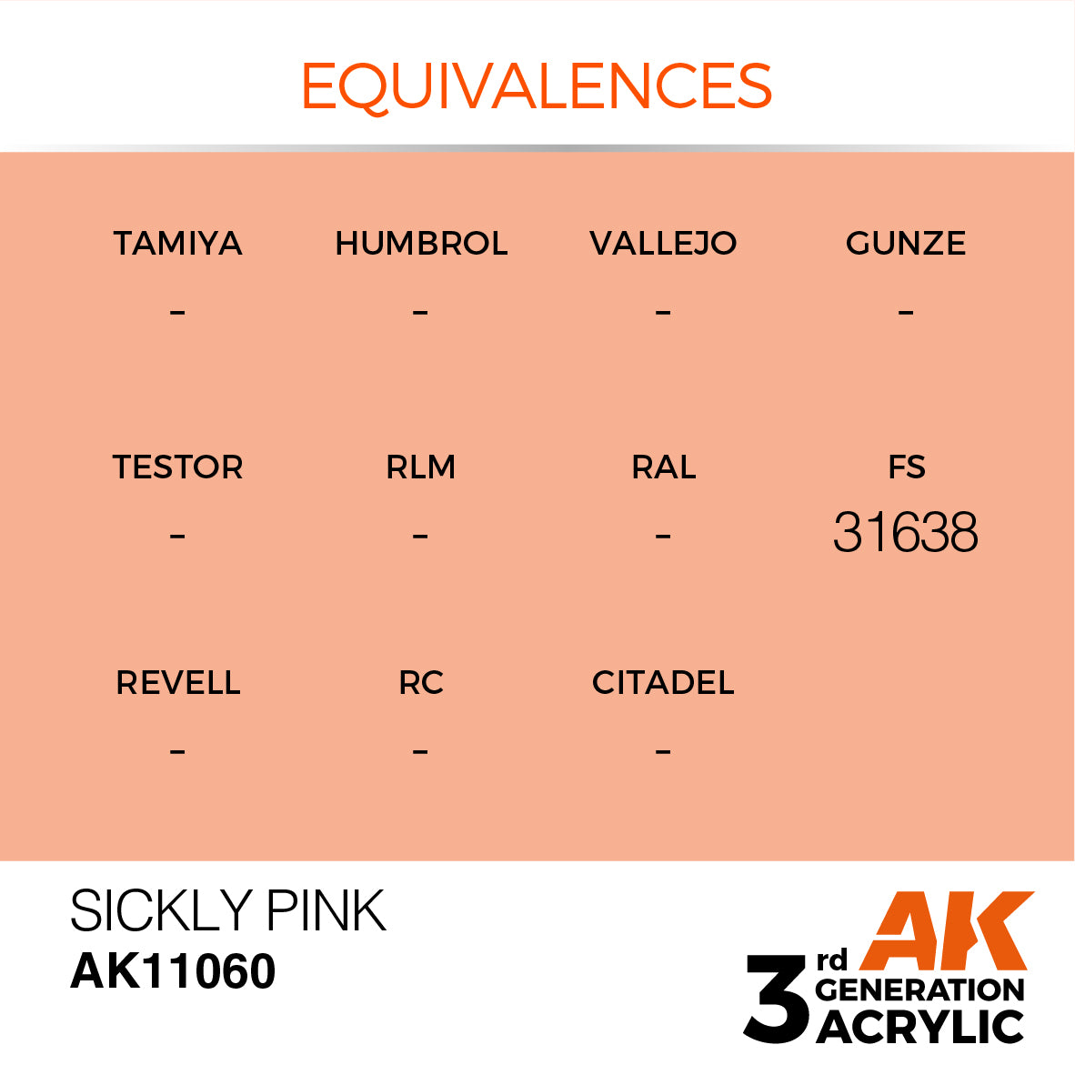 AK-11060 AK Interactive 3G Acrylic Sickly Pink 17ml