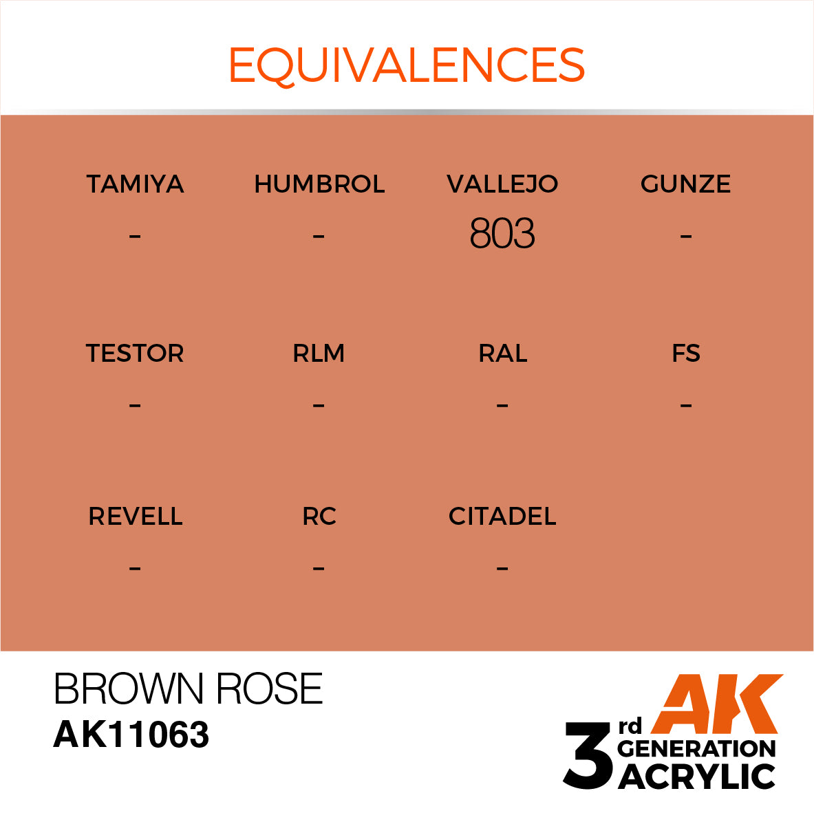 AK-11063 AK Interactive 3G Acrylic Brown Rose 17ml