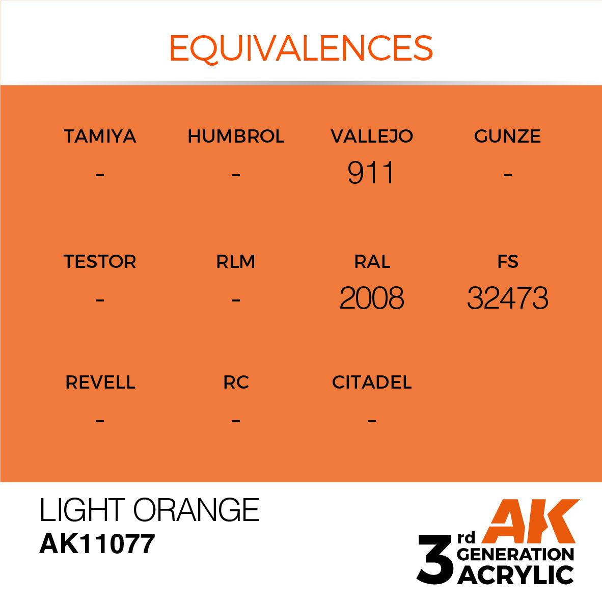 AK-11077 AK Interactive 3G Acrylic Light Orange 17ml