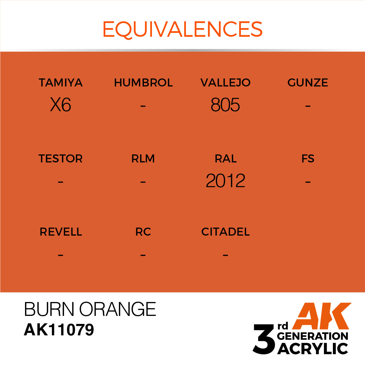 AK-11079 AK Interactive 3G Acrylic Burn Orange 17ml