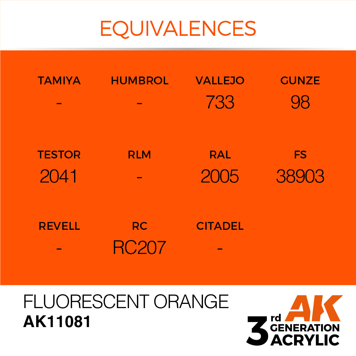 AK-11081 AK Interactive 3G Acrylic Fluorescent Orange 17ml