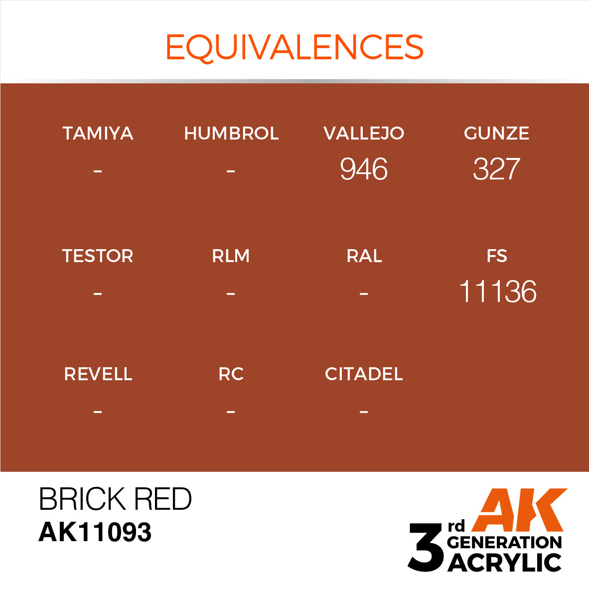 AK-11093 AK Interactive 3G Acrylic Brick Red 17ml