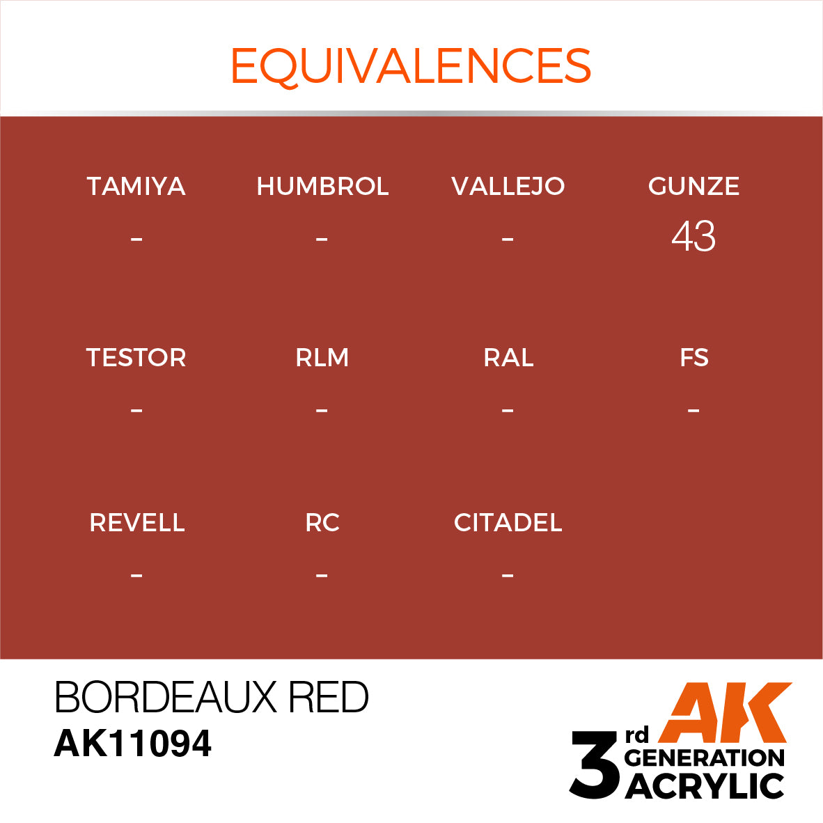 AK-11094 AK Interactive 3G Acrylic Bordeaux Red 17ml