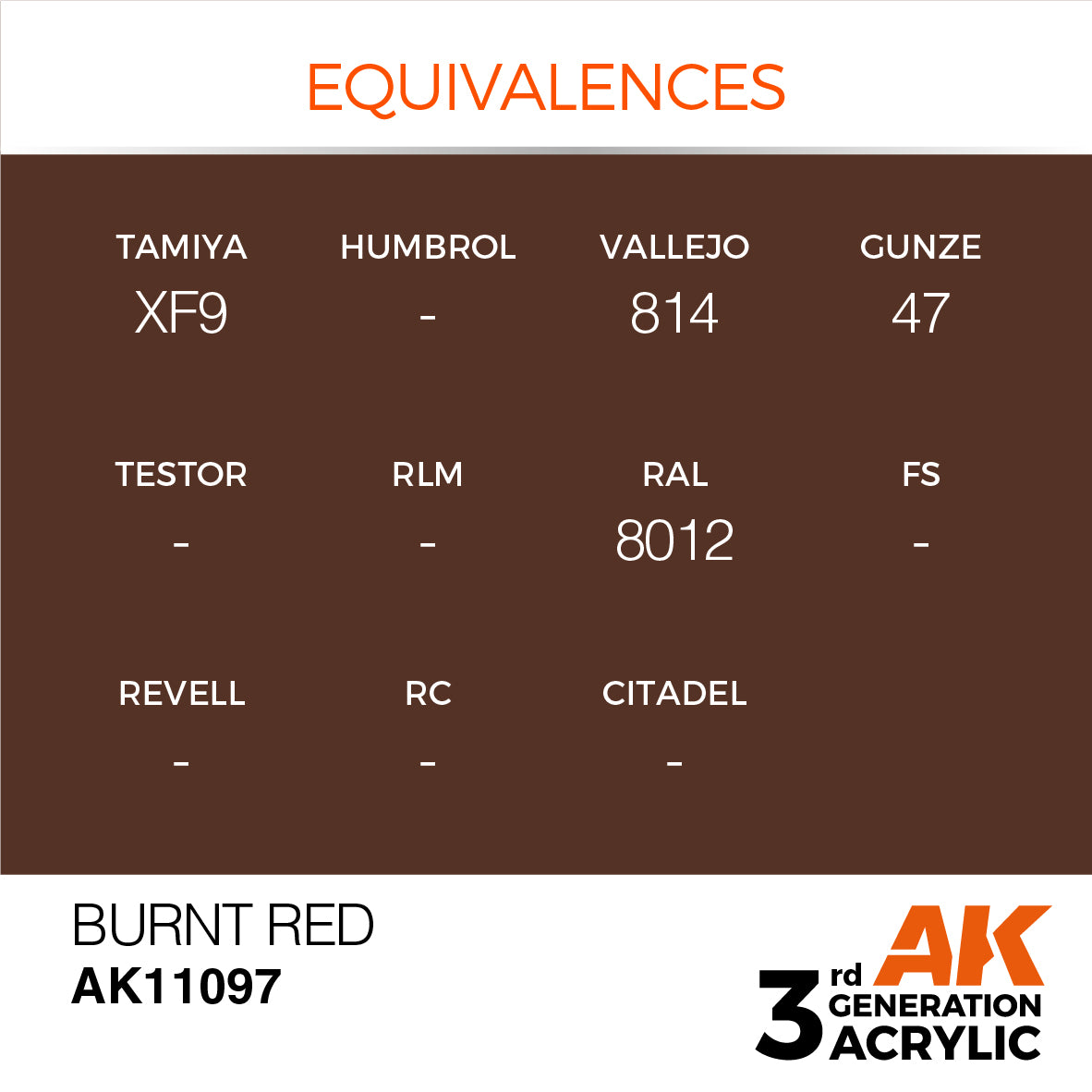 AK-11097 AK Interactive 3G Acrylic Burnt Red 17ml