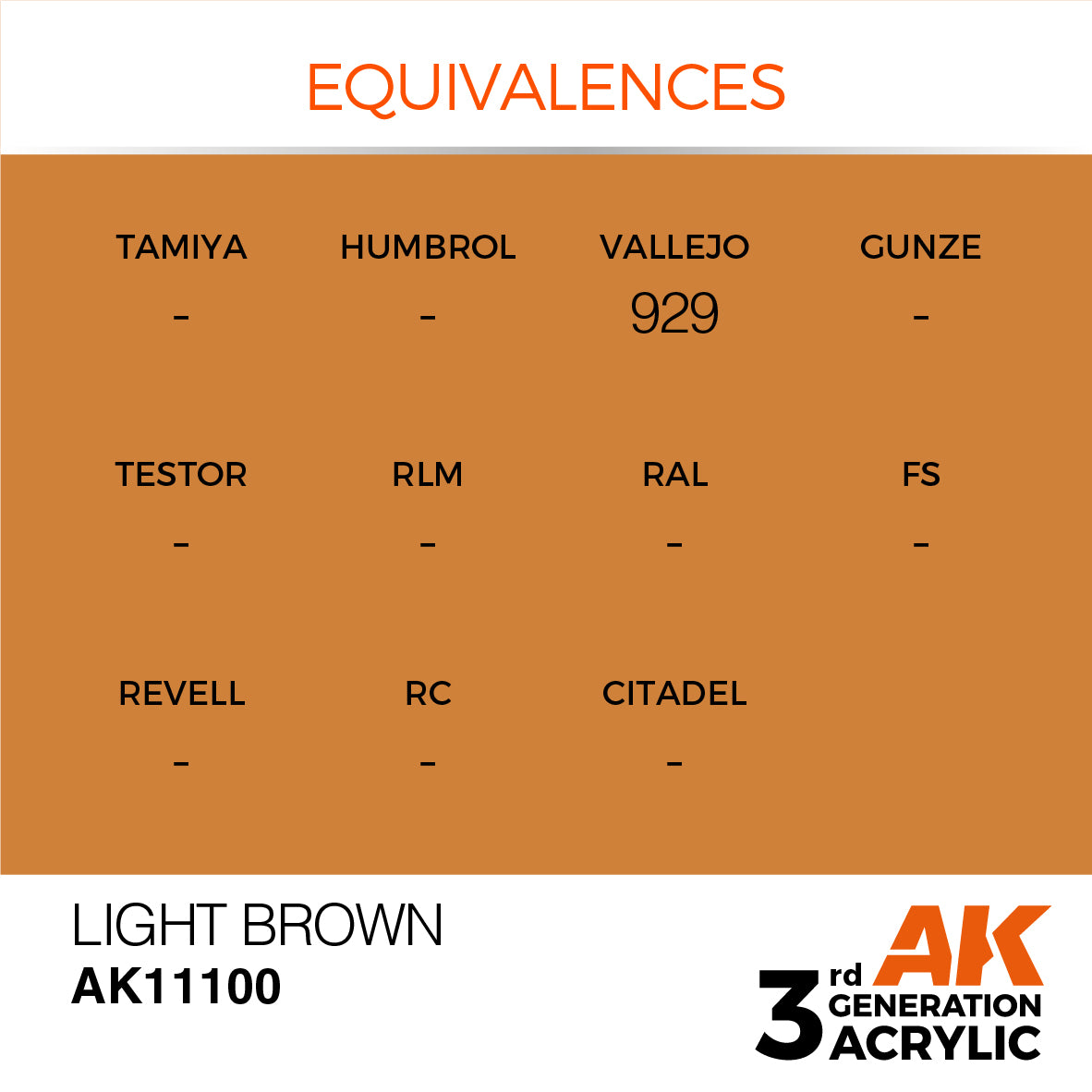 AK-11100 AK Interactive 3G Acrylic Light Brown 17ml