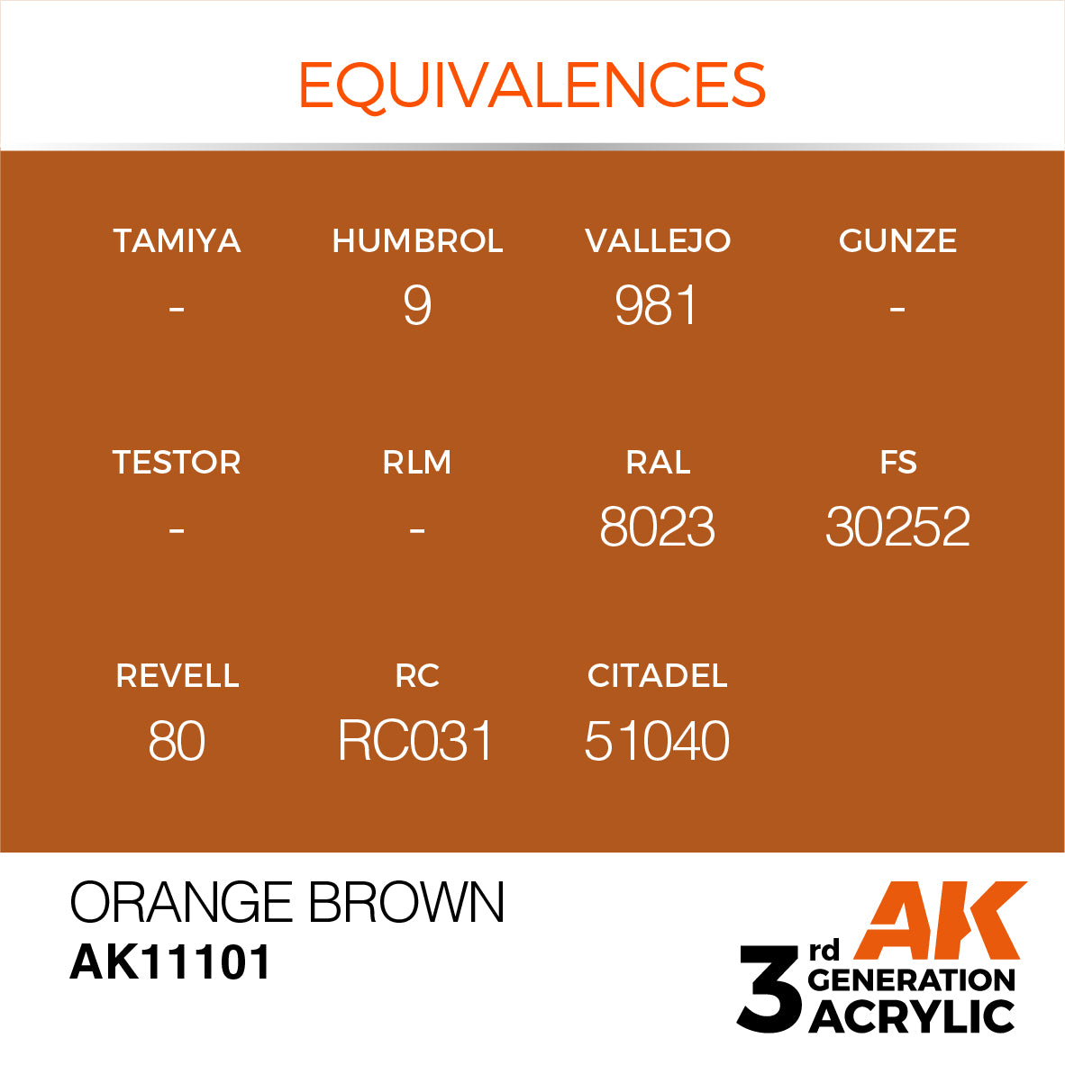 AK-11101 AK Interactive 3G Acrylic Orange Brown 17ml