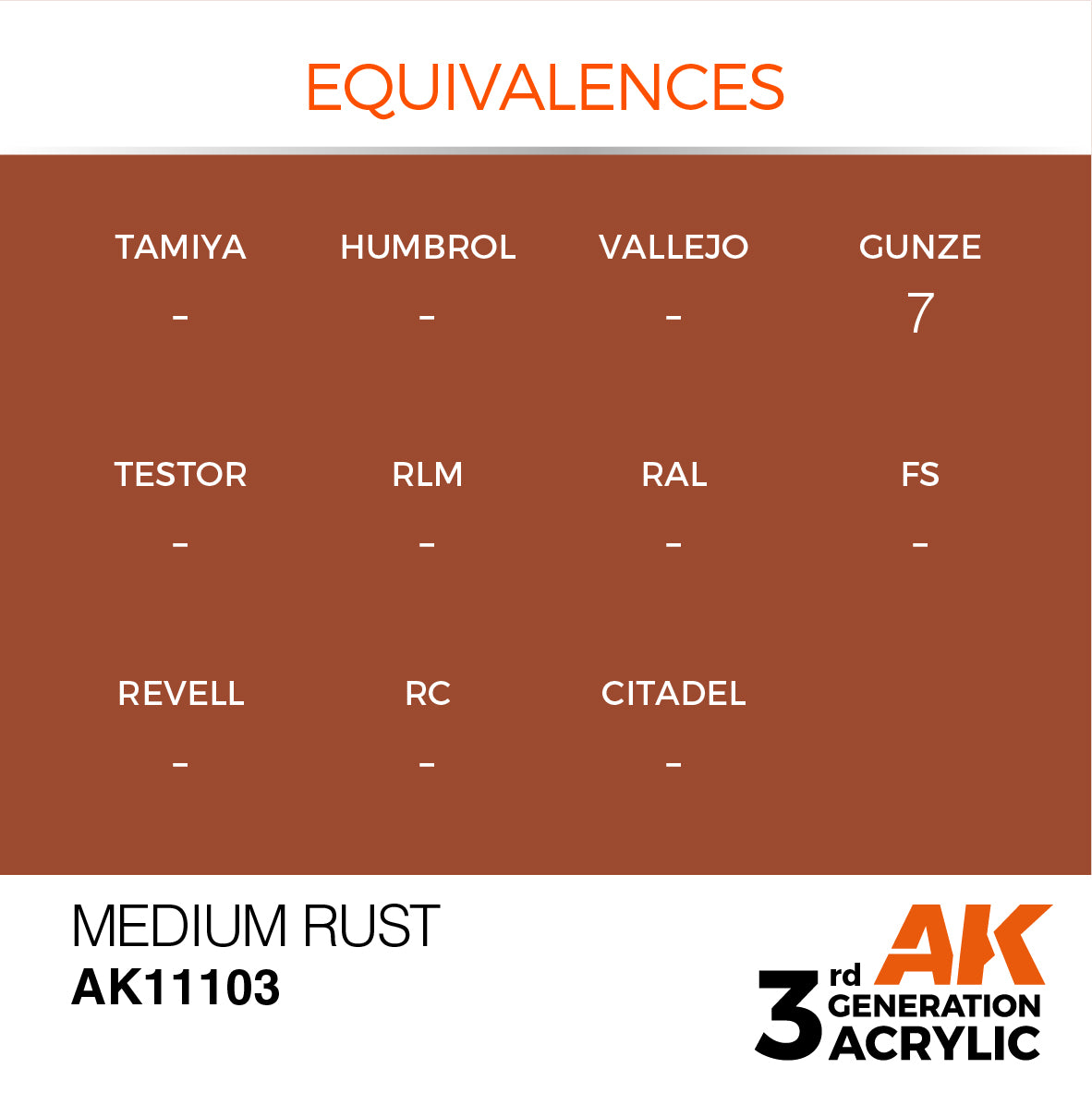 AK-11103 AK Interactive 3G Acrylic Medium Rust 17ml