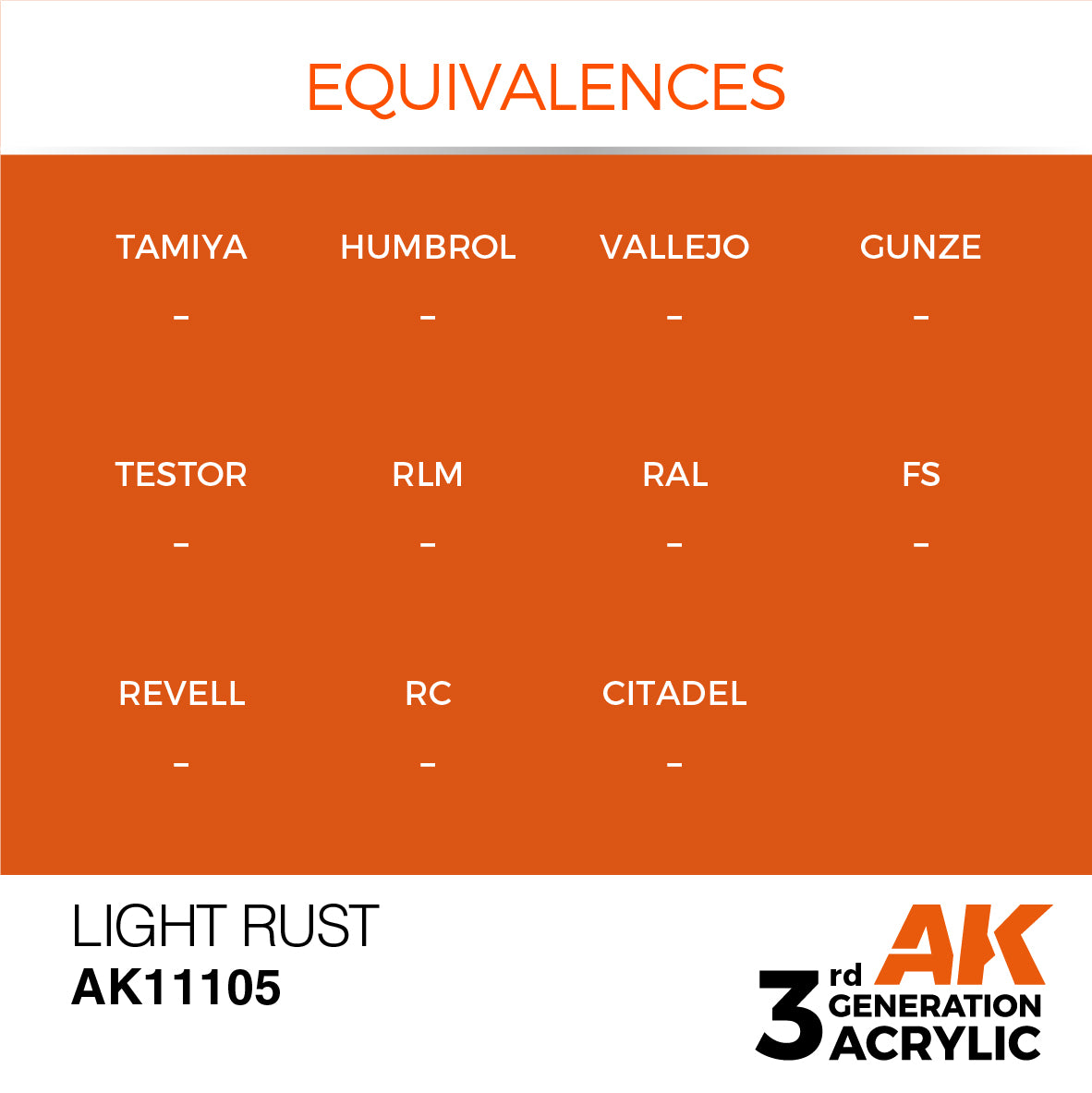 AK-11105 AK Interactive 3G Acrylic Light Rust 17ml