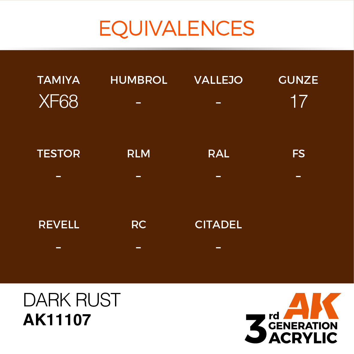 AK-11107 AK Interactive 3G Acrylic Dark Rust 17ml