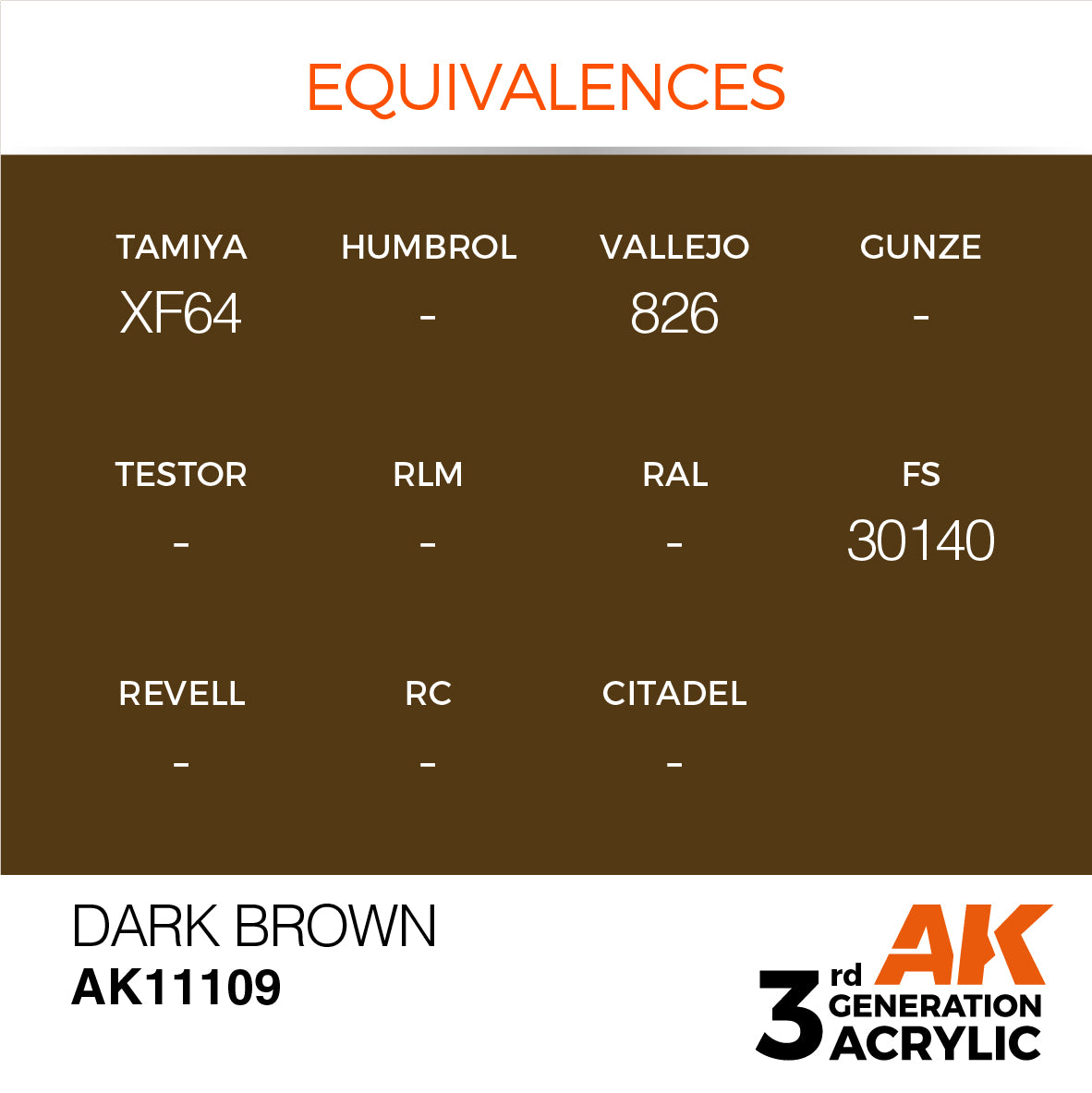 AK-11109 AK Interactive 3G Acrylic Dark Brown 17ml